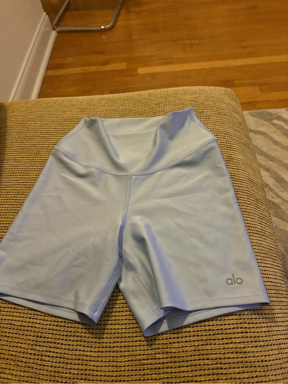 ALO Yoga Seashell Blue High-Rise Biker Shorts